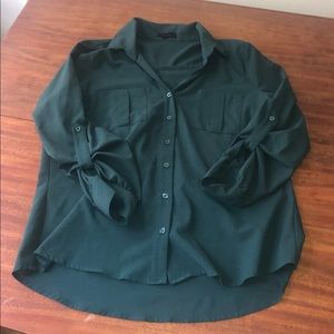 Green Button Down Top